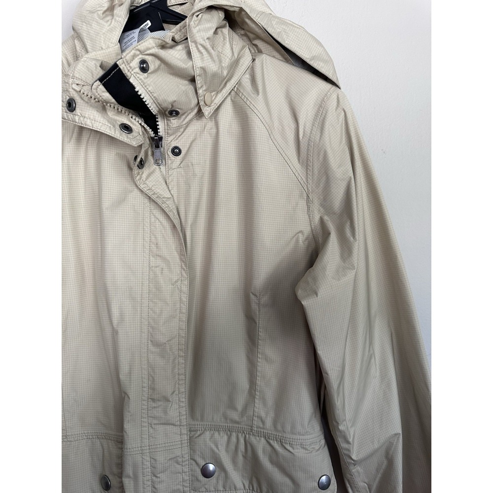 Patagonia Jacket Womens SMALL Beige Torrentshell Trench Coat Hooded Zip Up Snap - Picture 5 of 16
